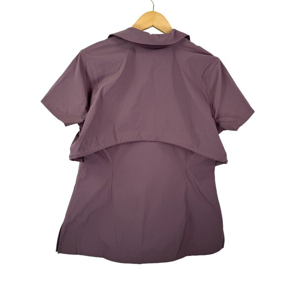 Athleta Advantage Cinch Top athleisure zip up‎ hiking Damask mauve sz SP - Picture 3 of 6